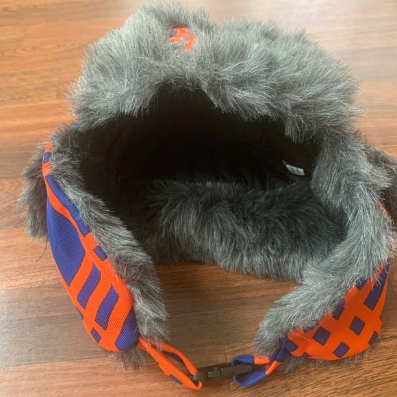 NY New York Mets MLB Baseball JustWorks Lumberjack Winter Fur Trapper Hat Cap - Picture 3 of 6